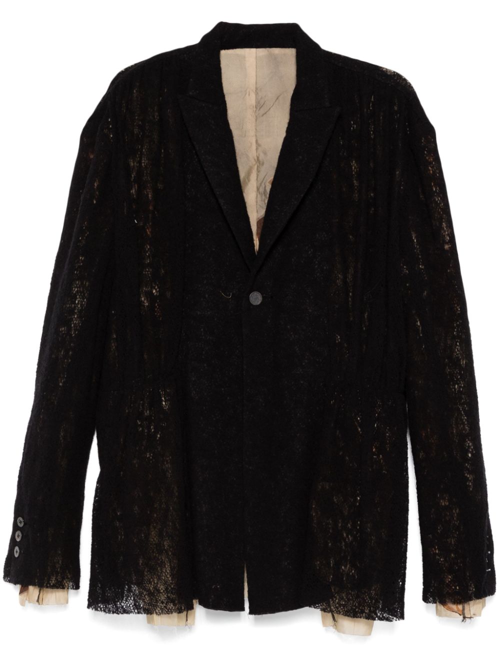 Patchwork-detail blazer - Black