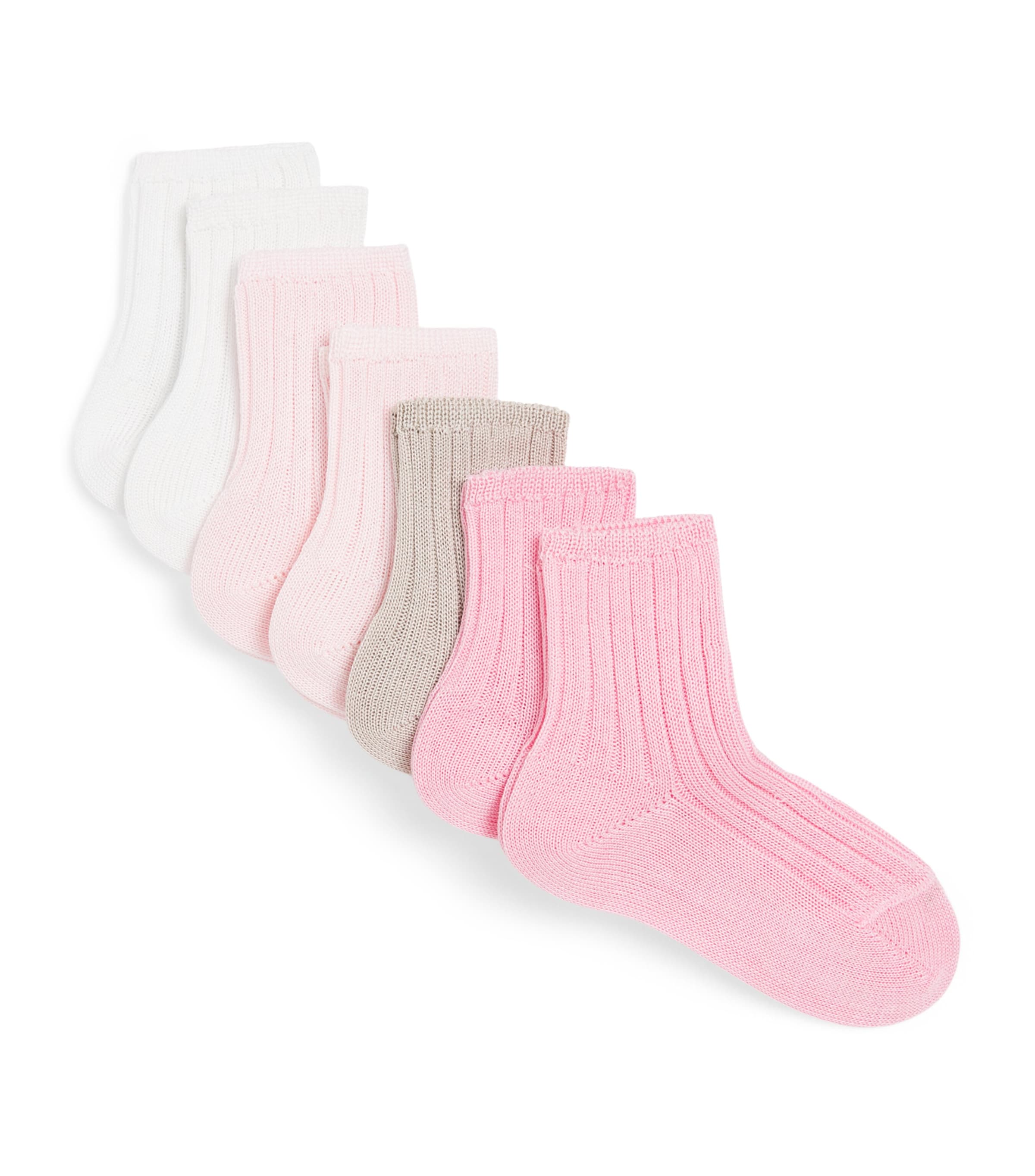 Set of 7 Cotton Ribbed Socks