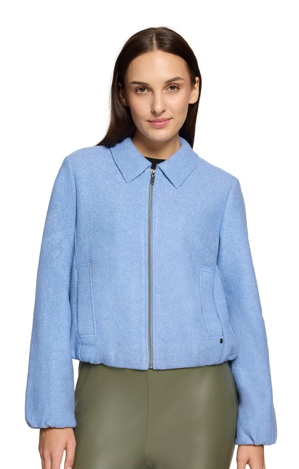 Ladies Boiled Wool Blend Short Jacket