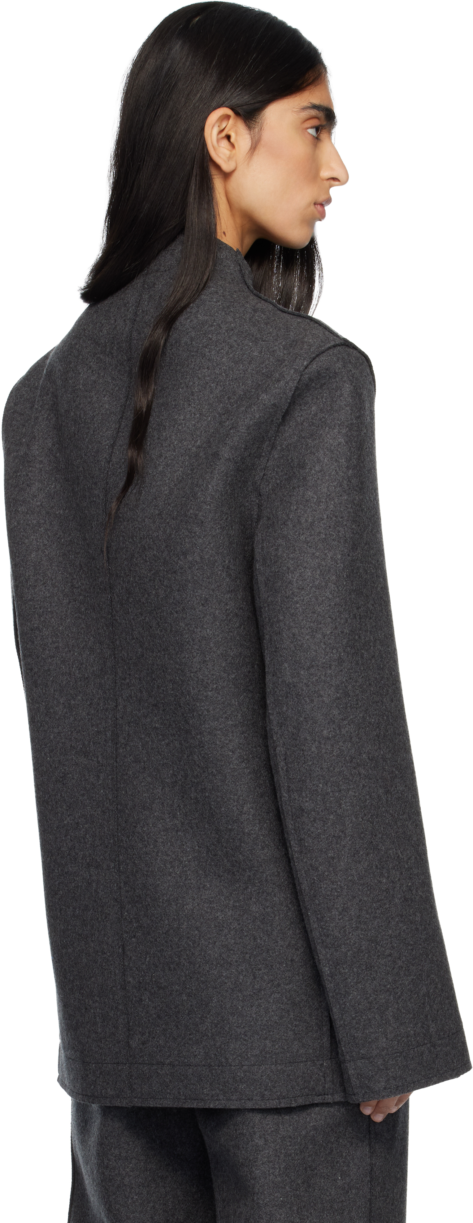 Gray Base Classic Single Breast Blazer
