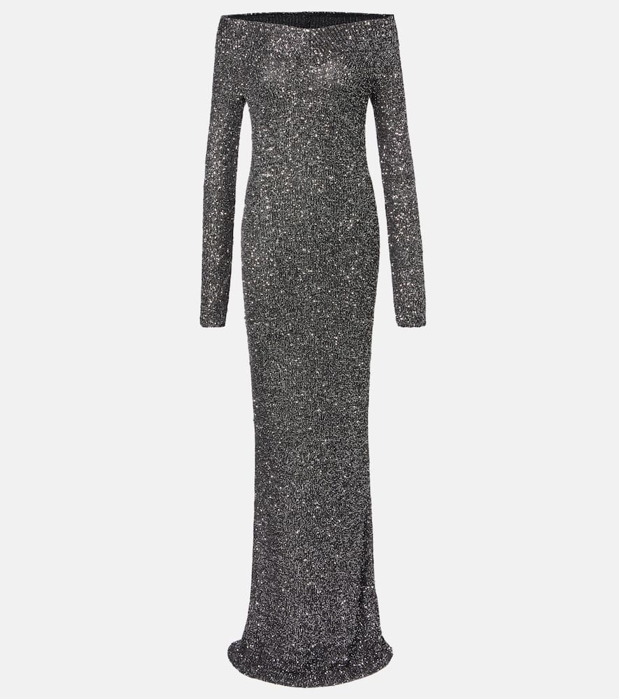 Knitted sequined gown