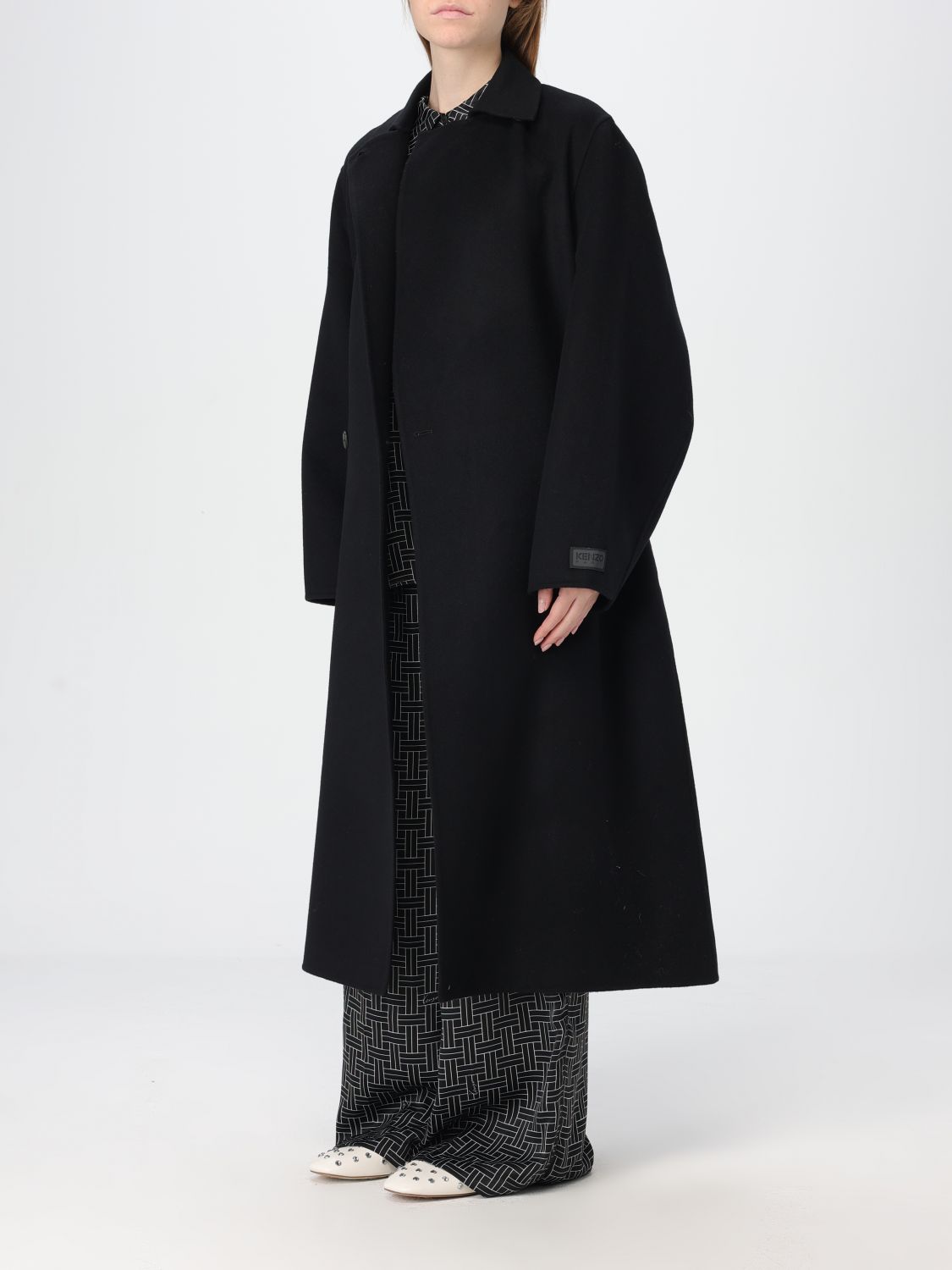 Double-breasted coat - Black