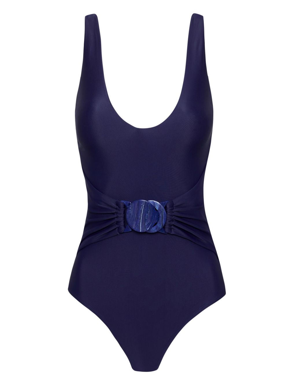 Alba belted V-neck swimsuit - Blue