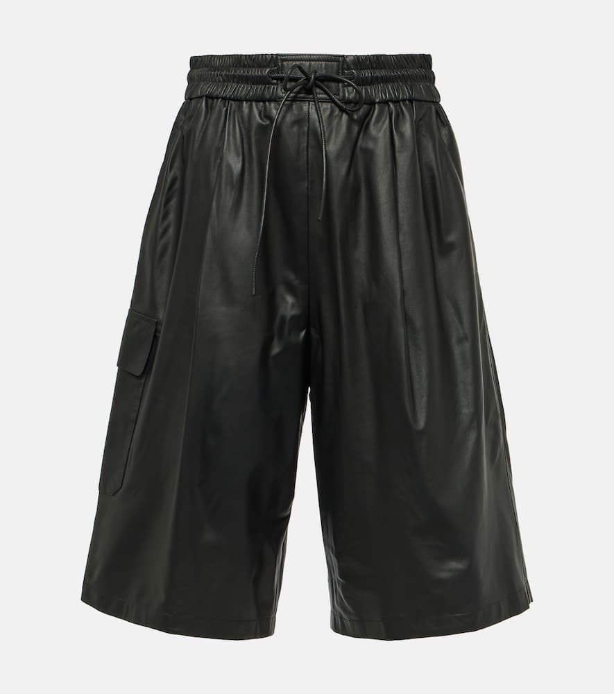Leather Bermuda shorts