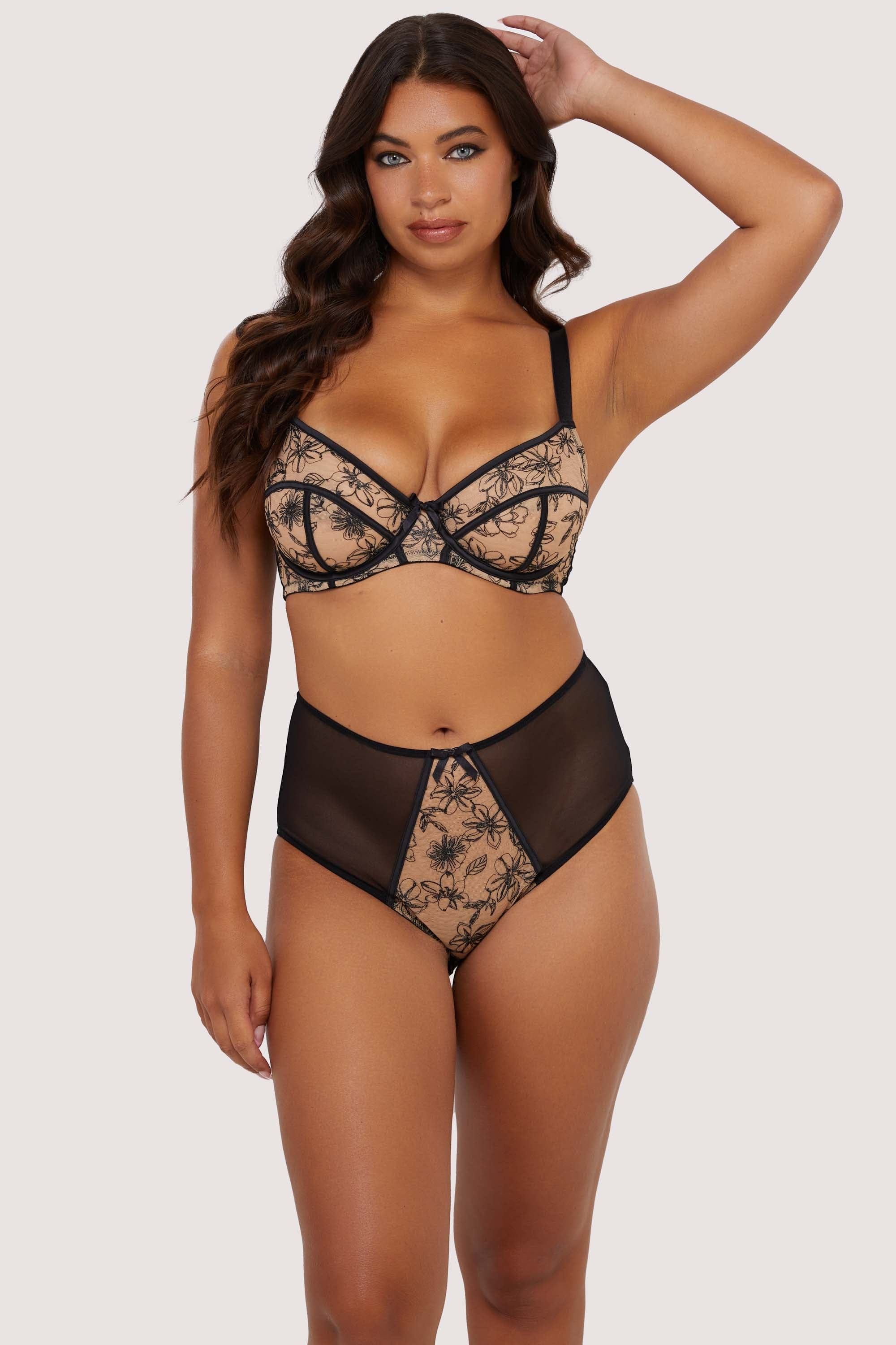 Olivia Contrast Embroidery Balconette Bra