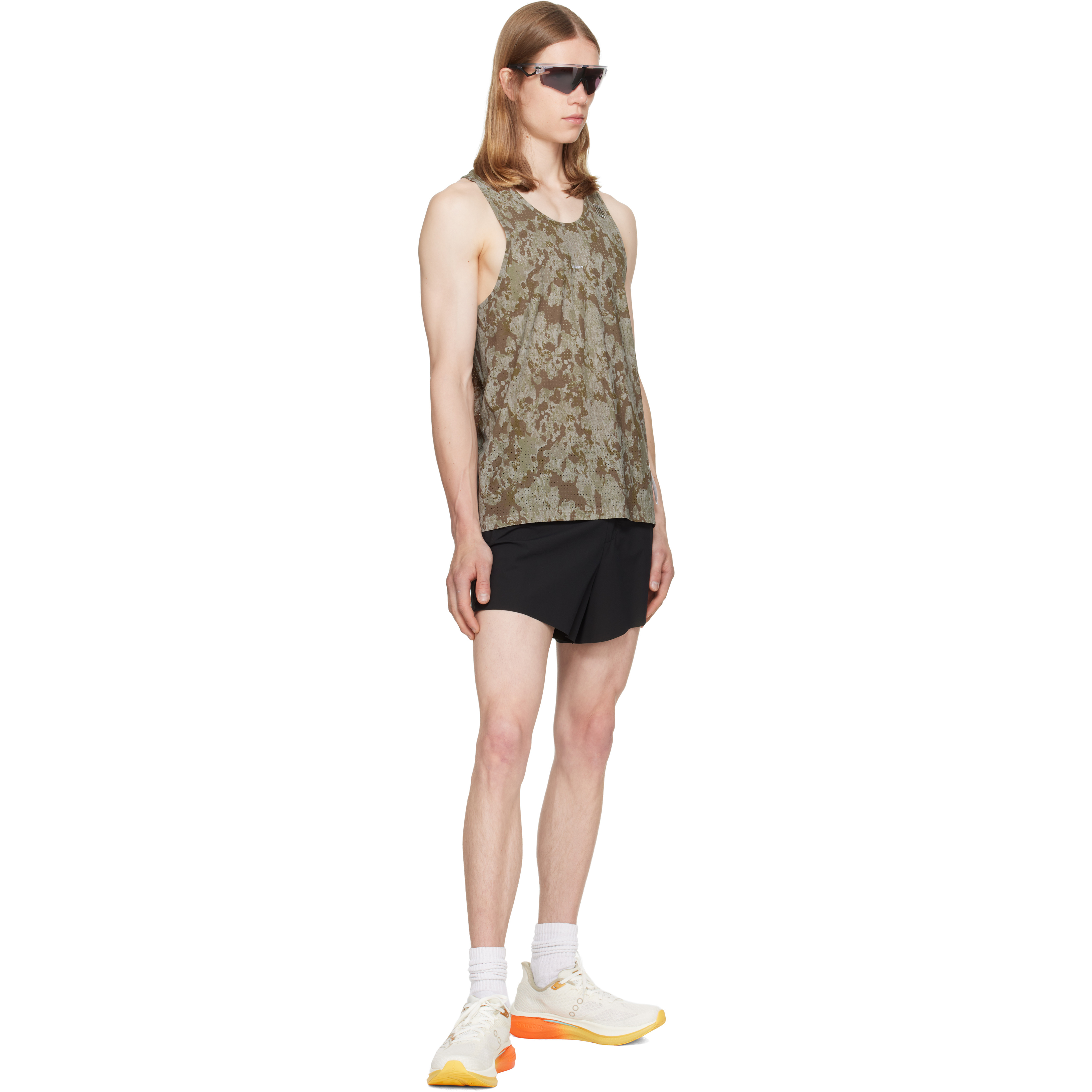 Khaki Space‑O Singlet Tank Top