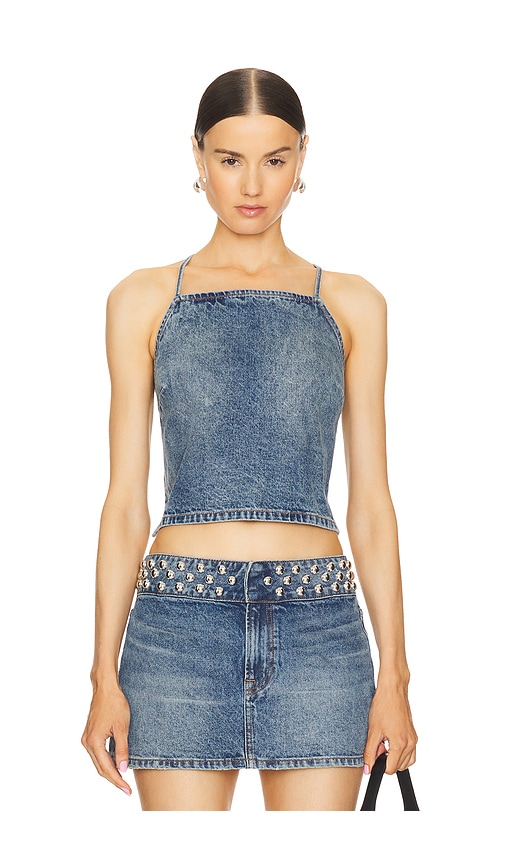 GRLFRND TRÄGERTOP YOLI CROSS BACK in Denim-Medium. Größe XS. Also in L