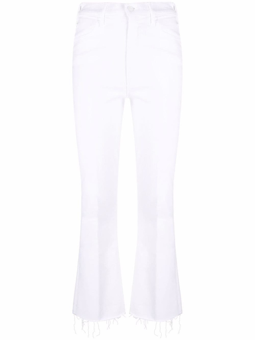 White Flared Ankle Denim Jeans