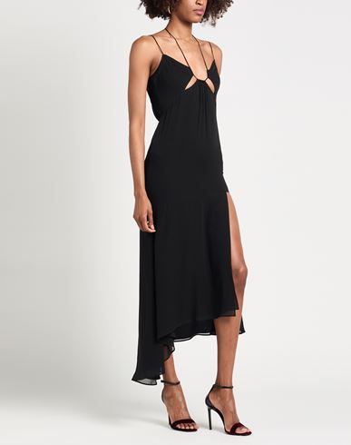 Woman Midi dress Black Size 4 Silk, Elastane