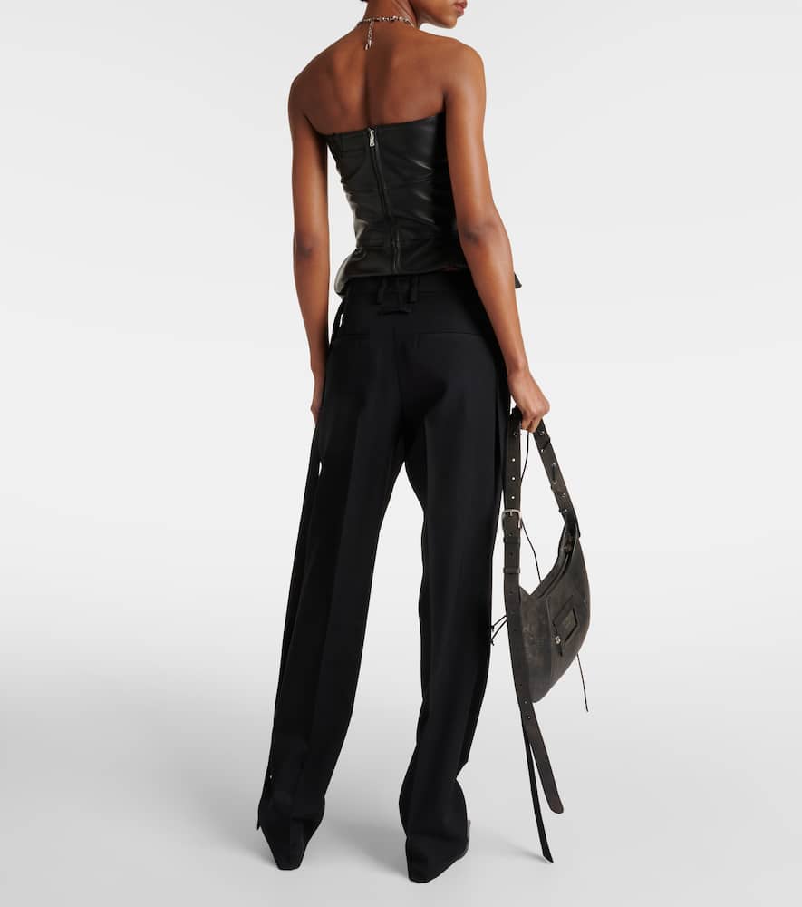 Wool straight pants