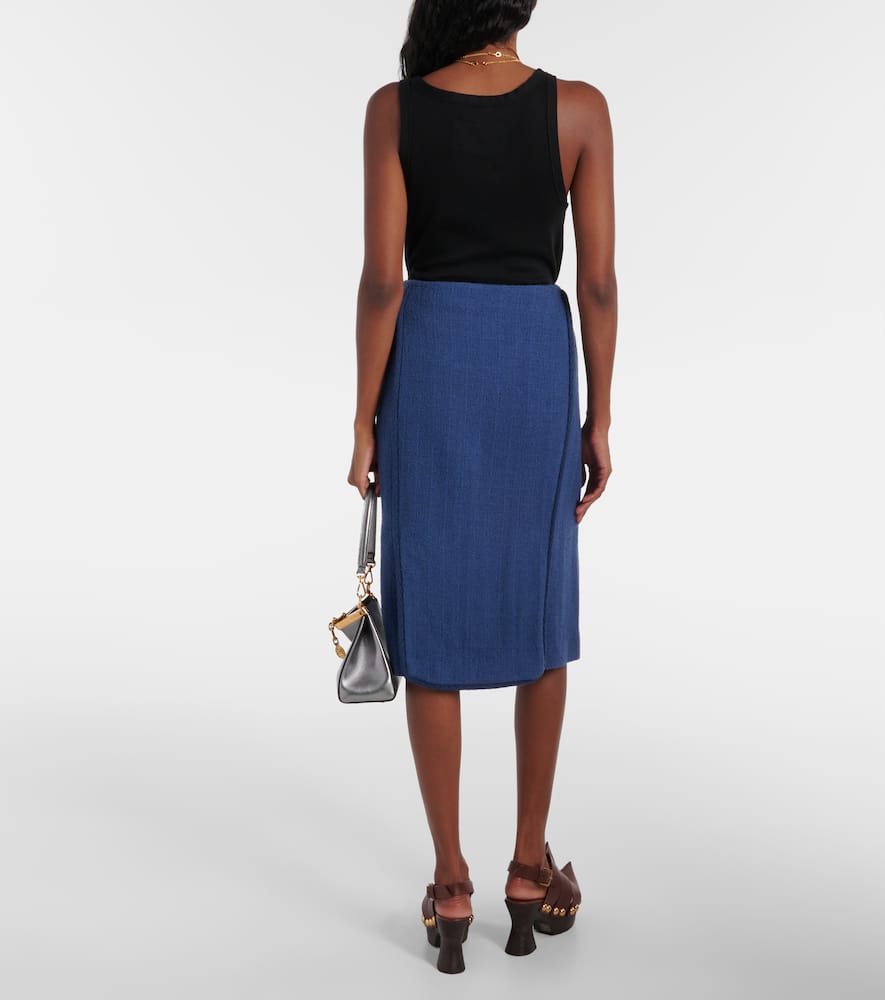 Wool-blend pencil skirt