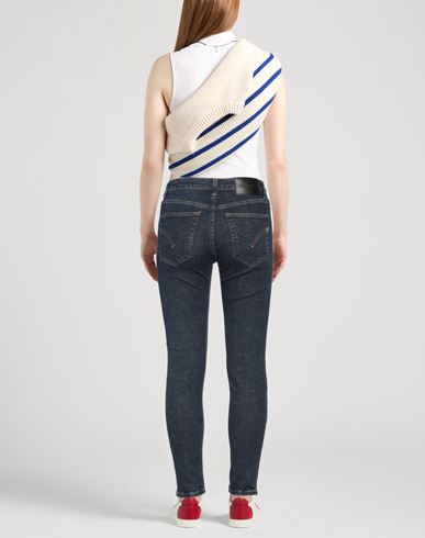 Woman Jeans Blue Size 24 Cotton, Elastane