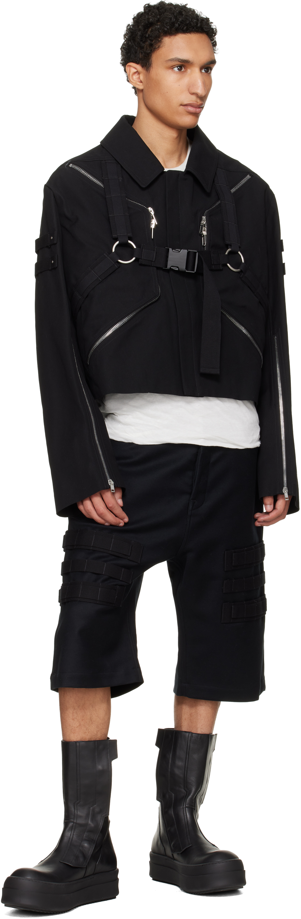 Black Temple Blixa Cropped Cargo Mac Jacket