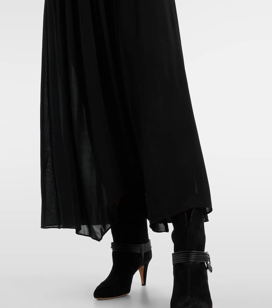 Galina draped gathered jersey maxi dress