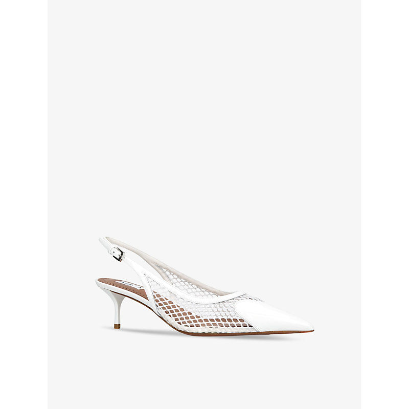 Womens White Coeur 55 Patent-leather Slingback Courts