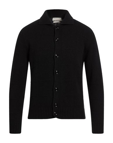Man Cardigan Black Size M Wool