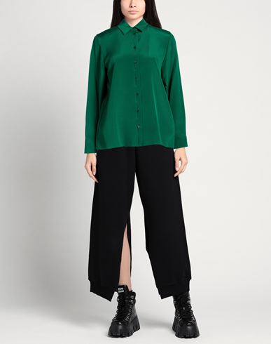 Woman Shirt Emerald green Size 8 Silk, Elastane