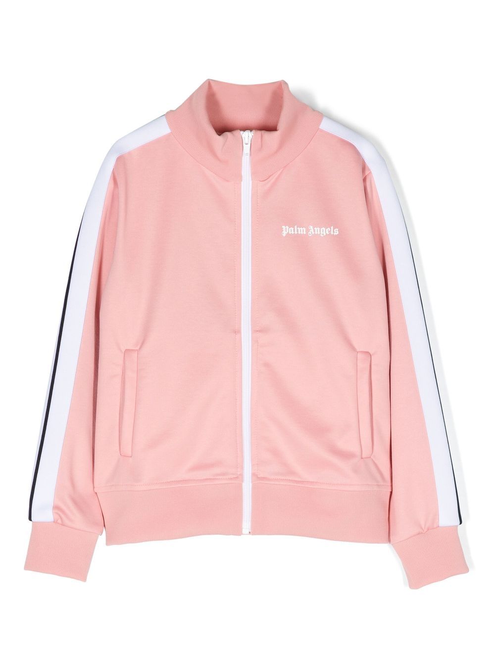 Logo-embroidered striped track jacket - Pink