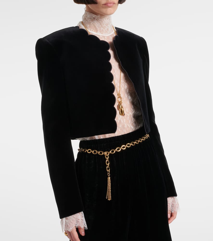 Chloé Spencer scalloped cotton velvet jacket
