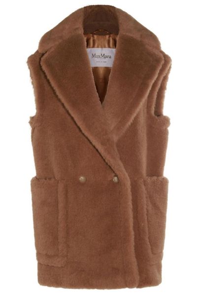 Max Mara Double-Breasted Faux Fur Coat