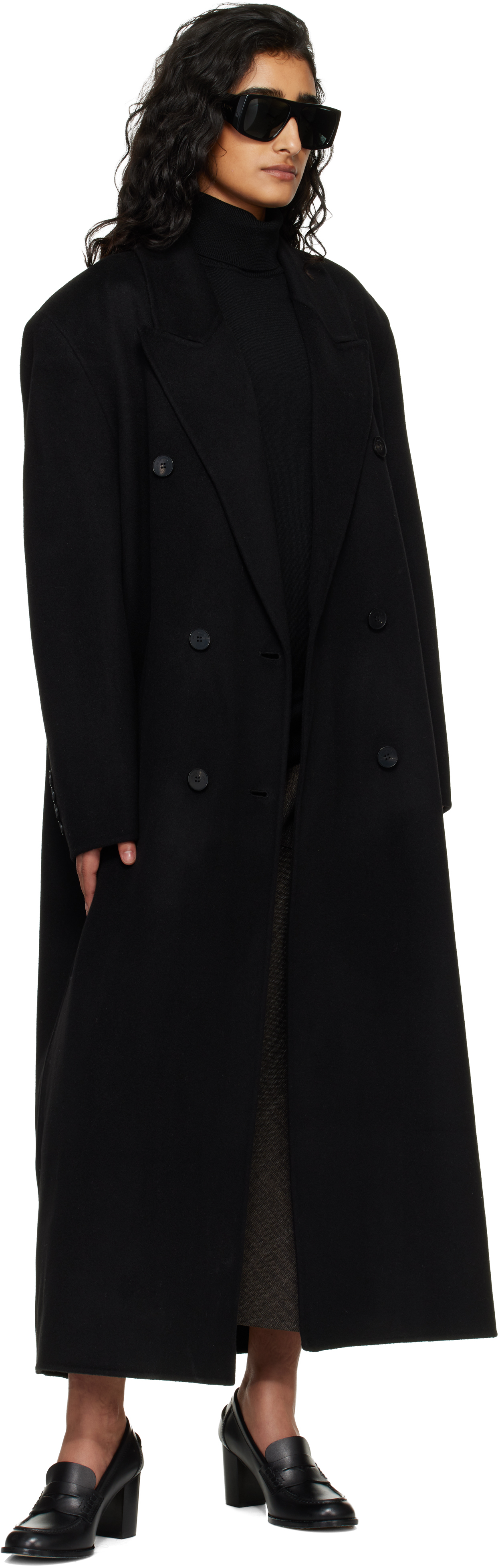 Black Gaia Double Breasted Coat