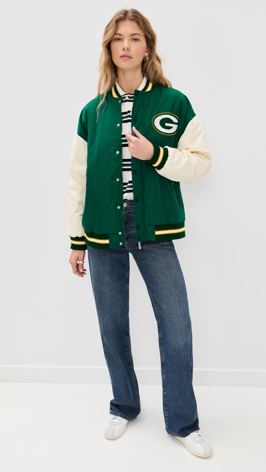 Packers Colorblock Bomber Jacket Packers Green/Sugar Swizzle