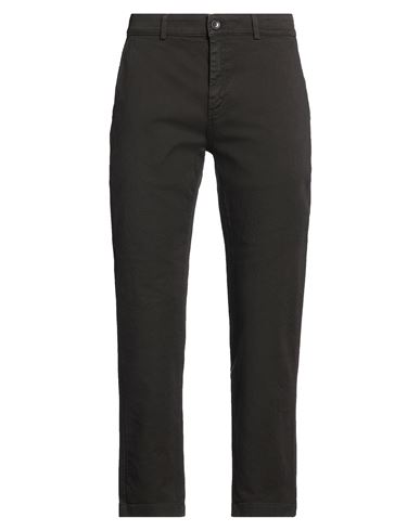 Man Pants Dark brown Size 33 Cotton, Elastane