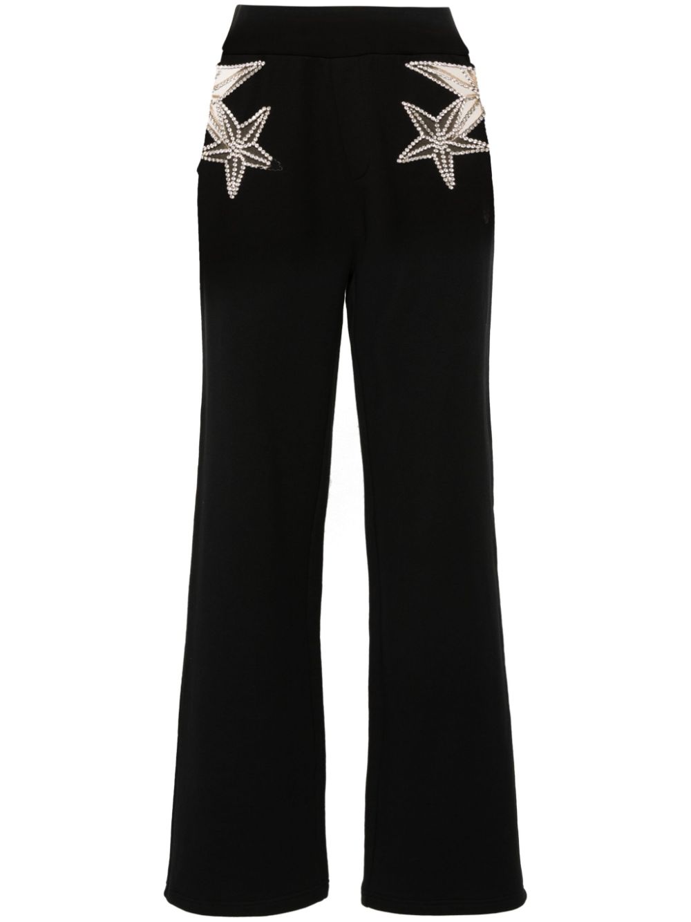 Crystal-embellished track pants - Black
