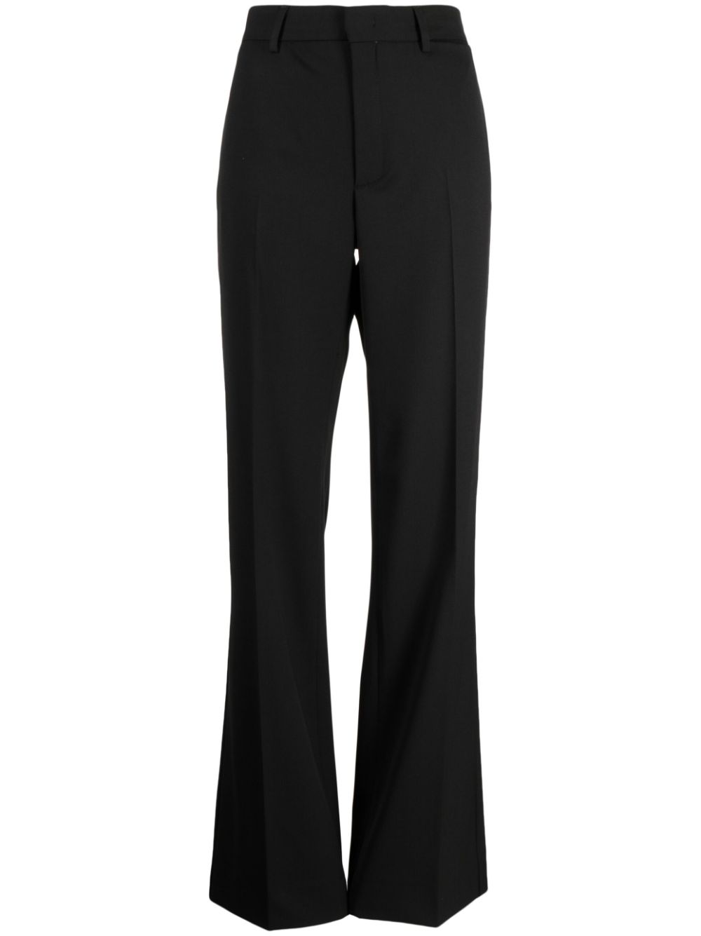 Pressed-crease high-waisted trousers - Black