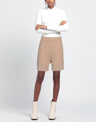 Maison Flâneur Woman Shorts & Bermuda Shorts Camel Size 6 Cotton, Polyamide, Cashmere