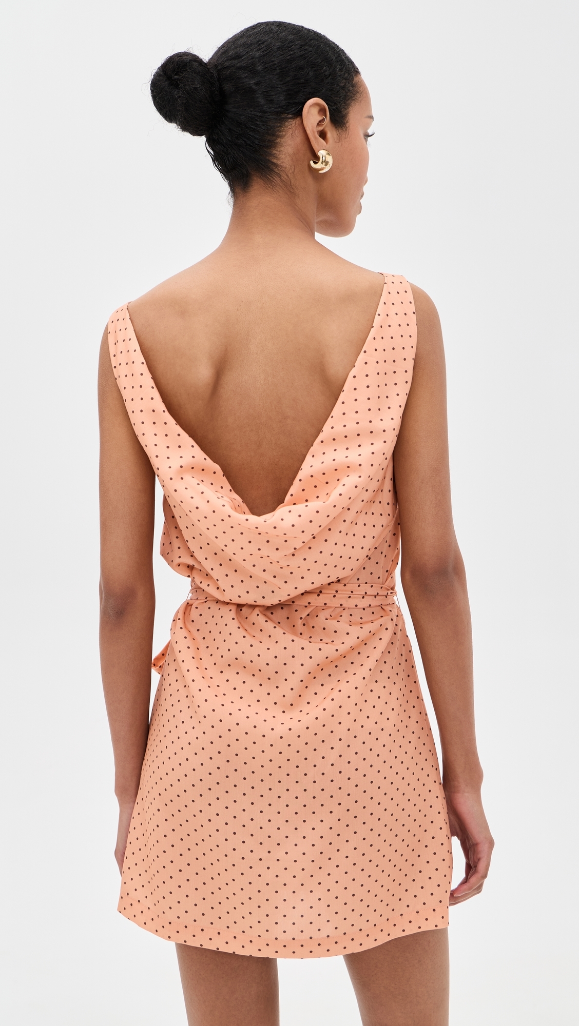 Evie Mini Dress Tangerine Polka Dot