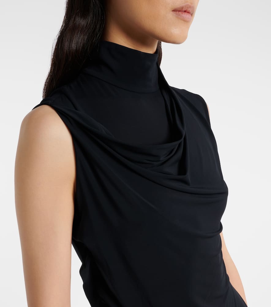 Draped jersey maxi dress