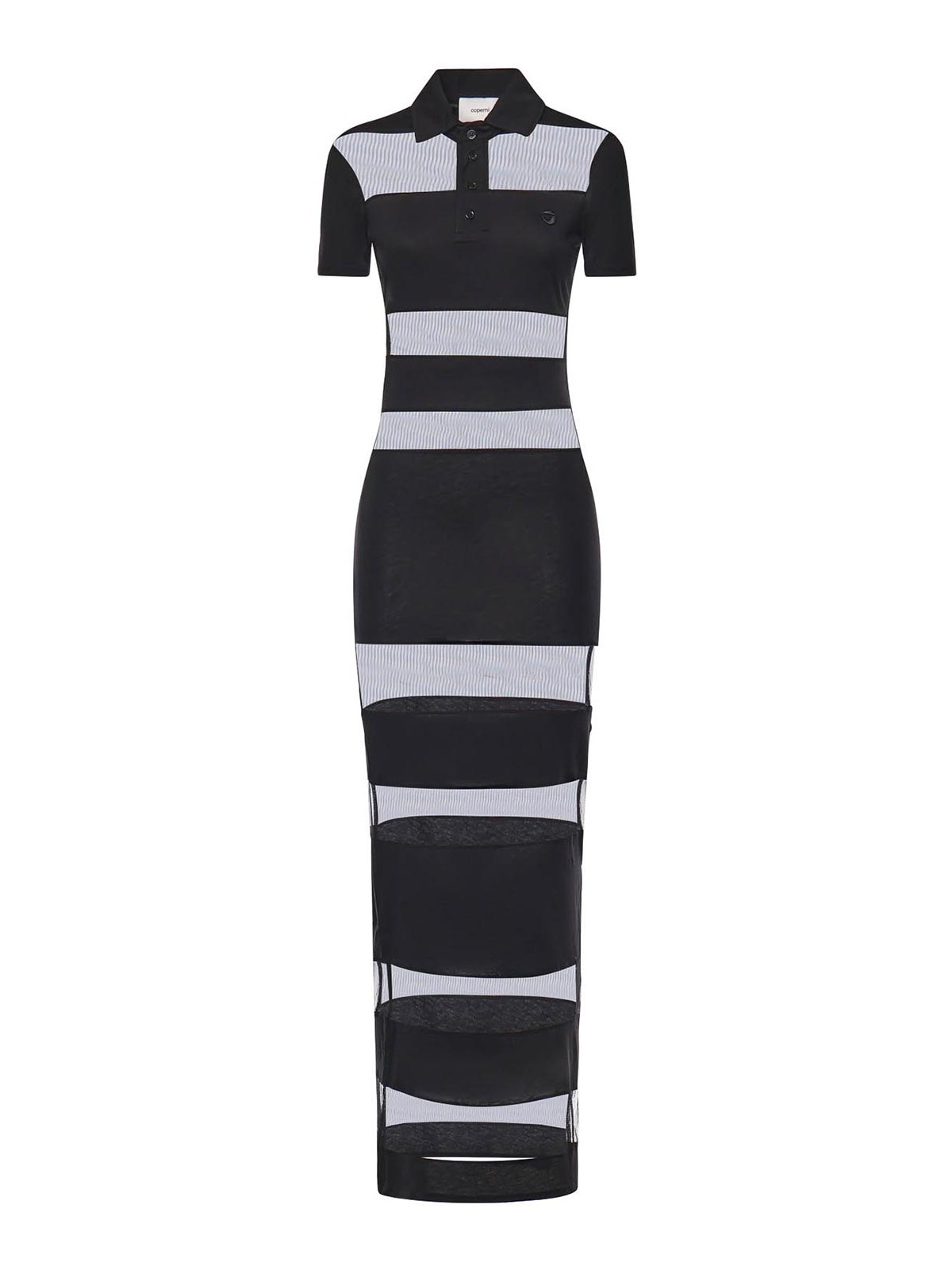 Striped Sheer Polo Dress