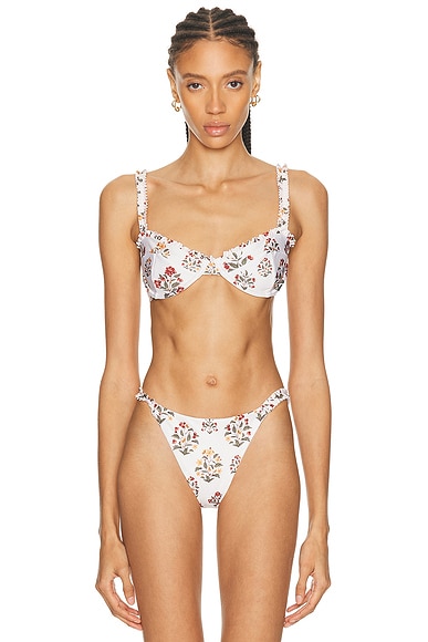 Agua by Agua Bendita Agraz Andes Bikini Top in Cream. - L also in M