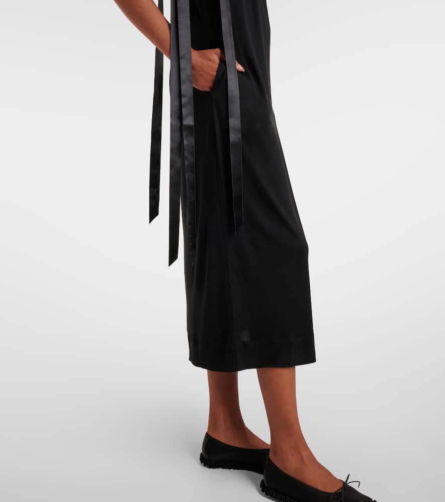 Bow-detail jersey midi dress