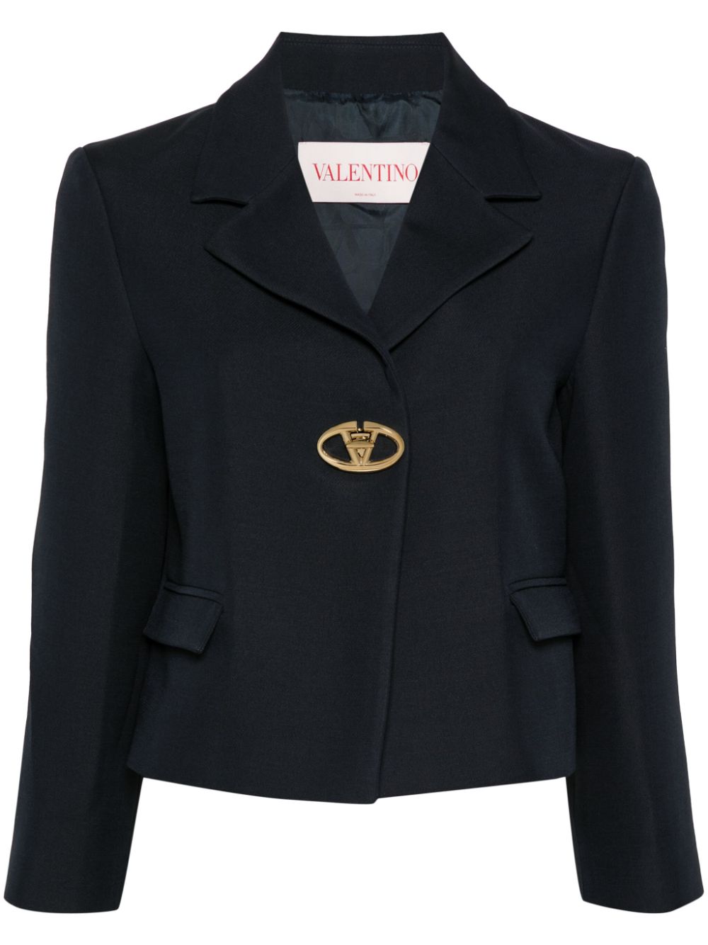 VLogo Signature cropped blazer - Blue