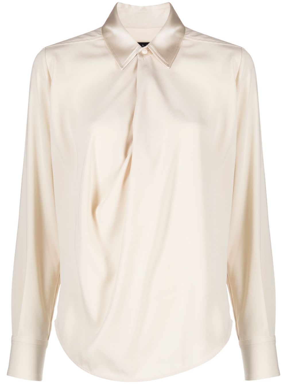 Buttoned satin-finish shirt - Neutrals