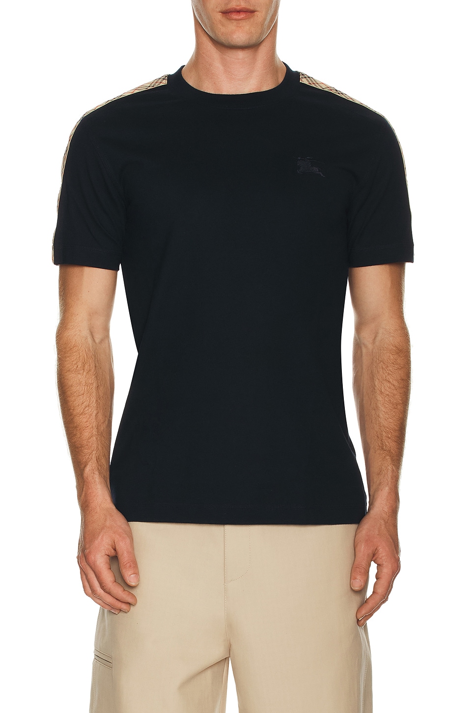 Burberry Check Motif Cotton T Shirt