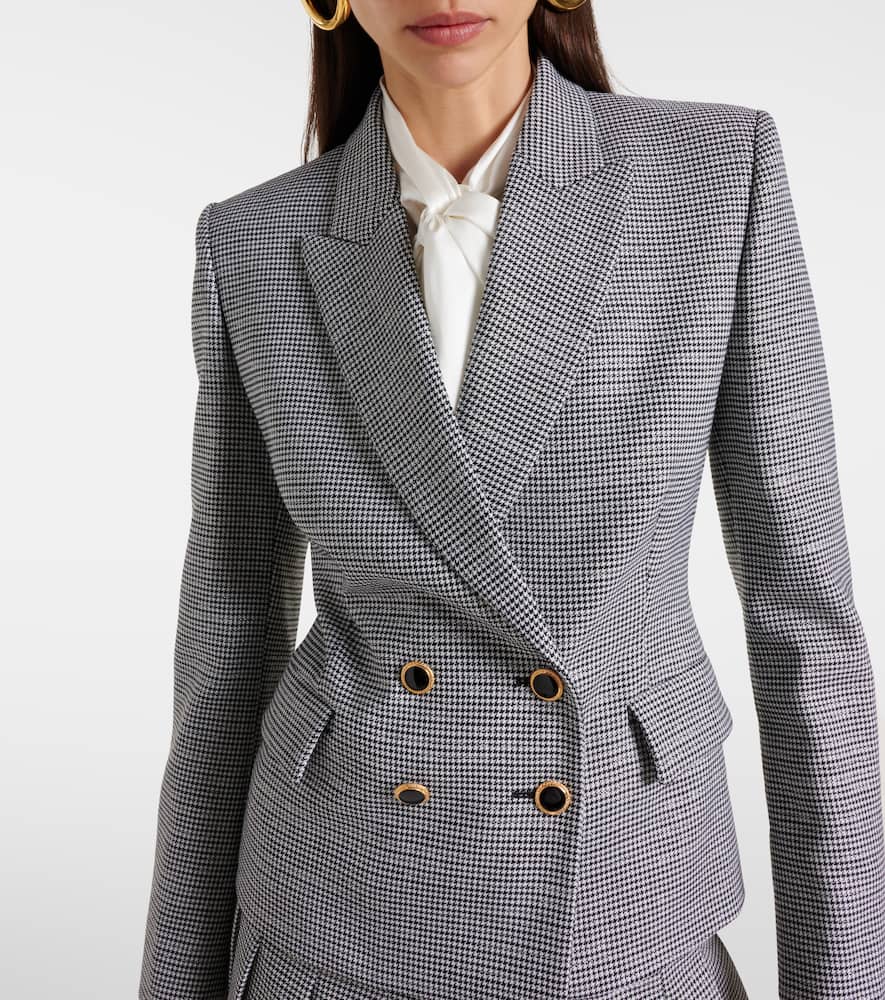 Houndstooth wool-blend jacket