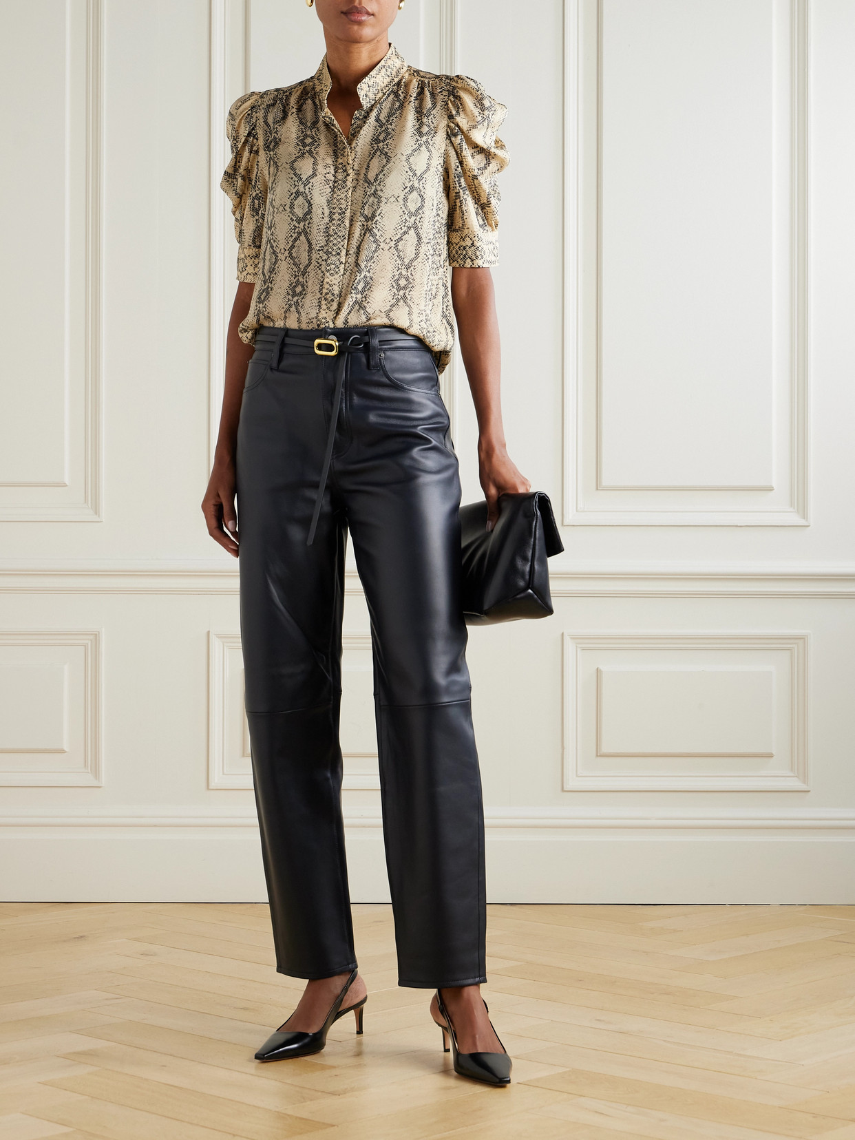 Gillian Snake-print Silk-chiffon Shirt - Animal print