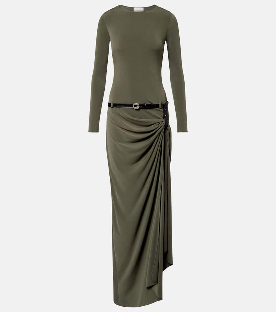 Suspended draped jersey gown