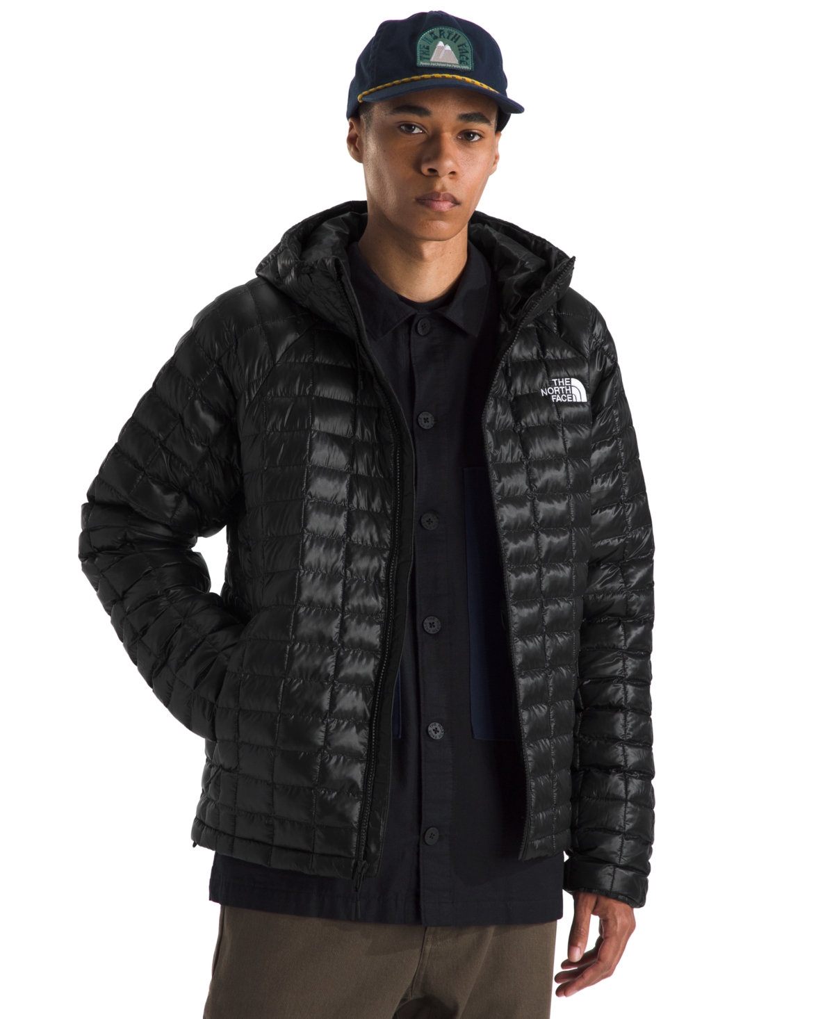 Men's Thermoball Zipper Hooded Jacket - Black