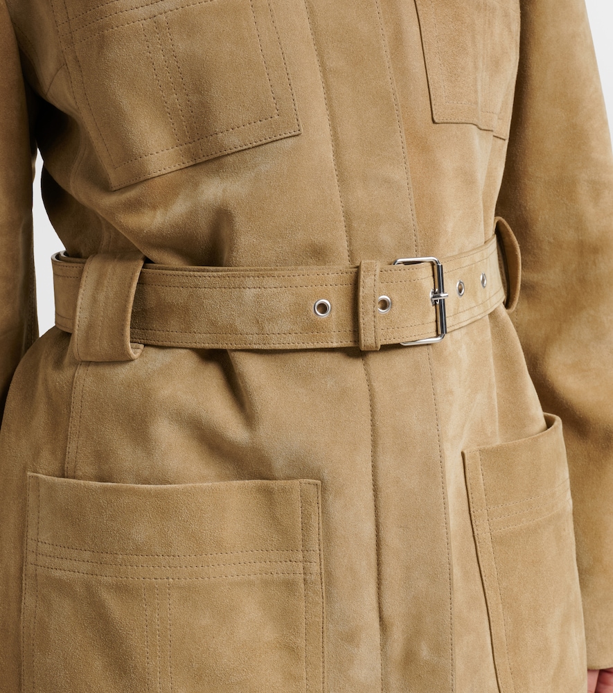 Belted suede jacket