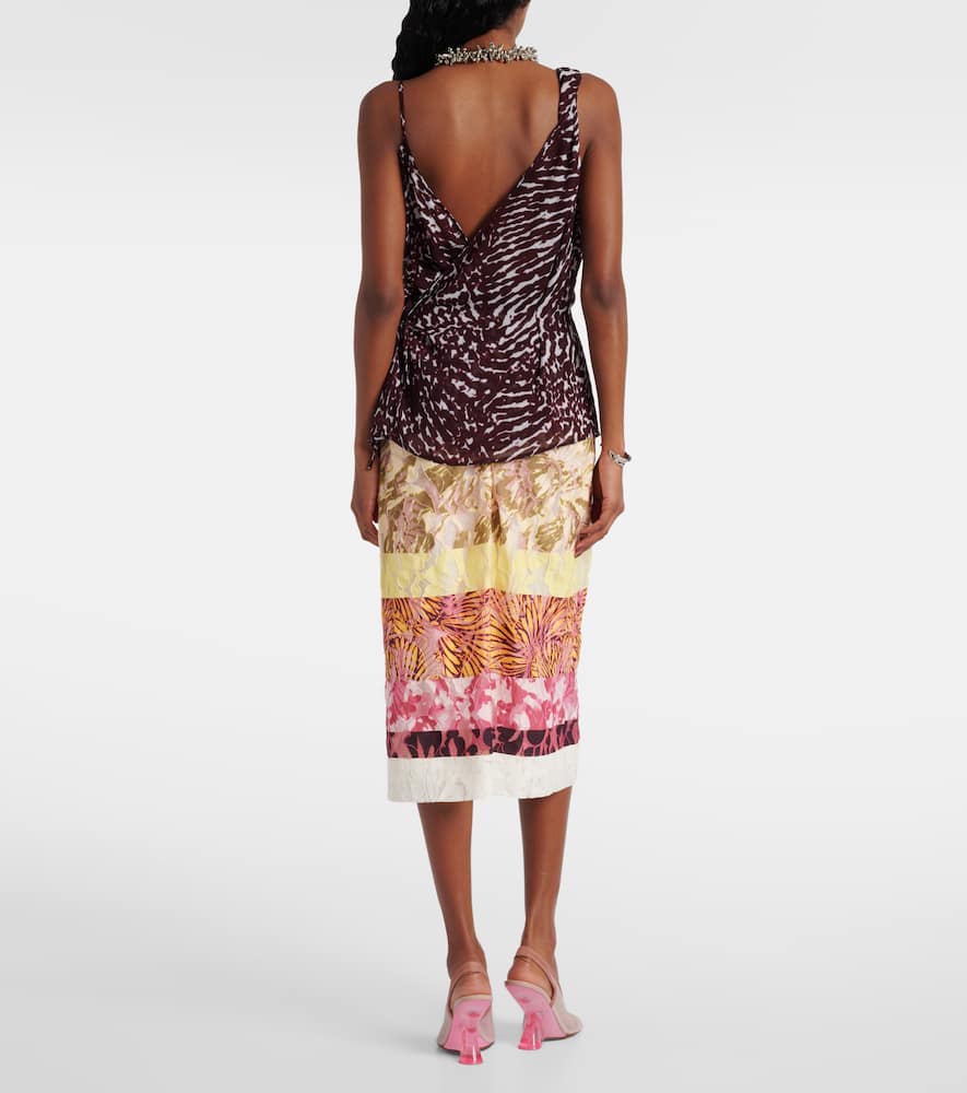 Dries Van Noten Printed ruffled top