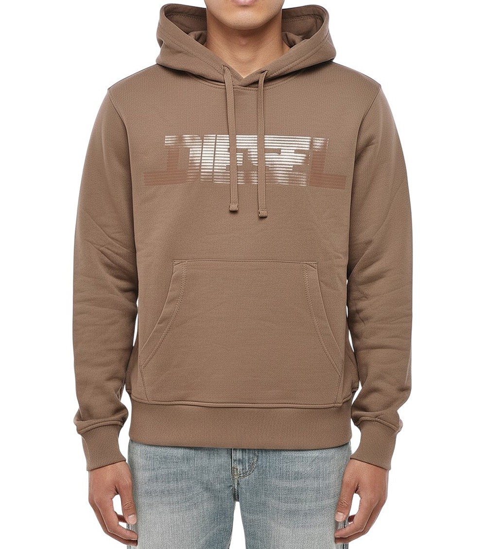 Brown Logo Regular Hoodie