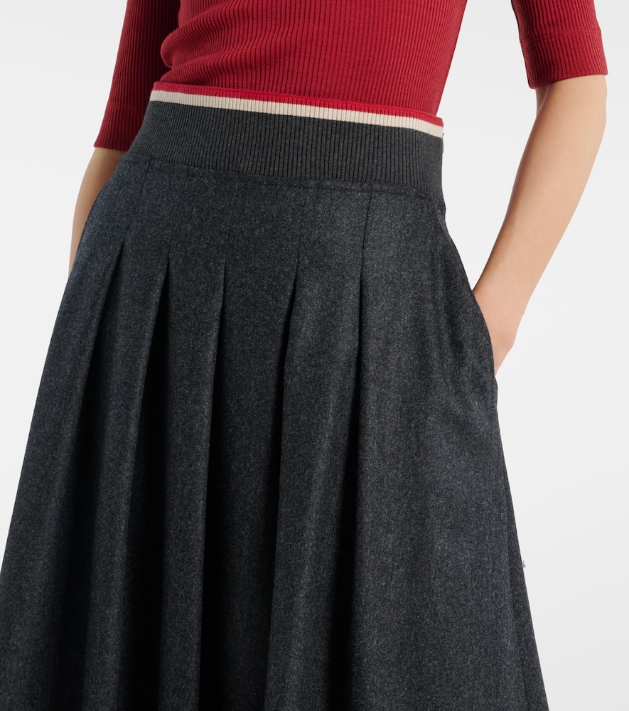 Wool midi skirt