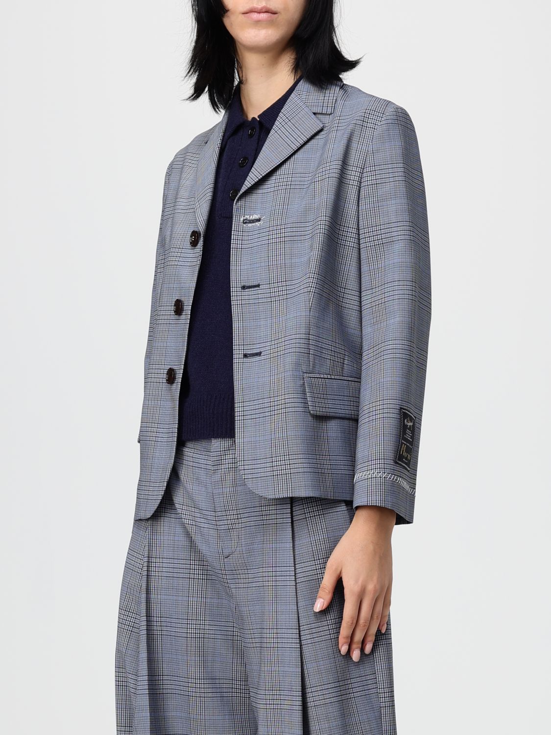 Checked blazer - Blue