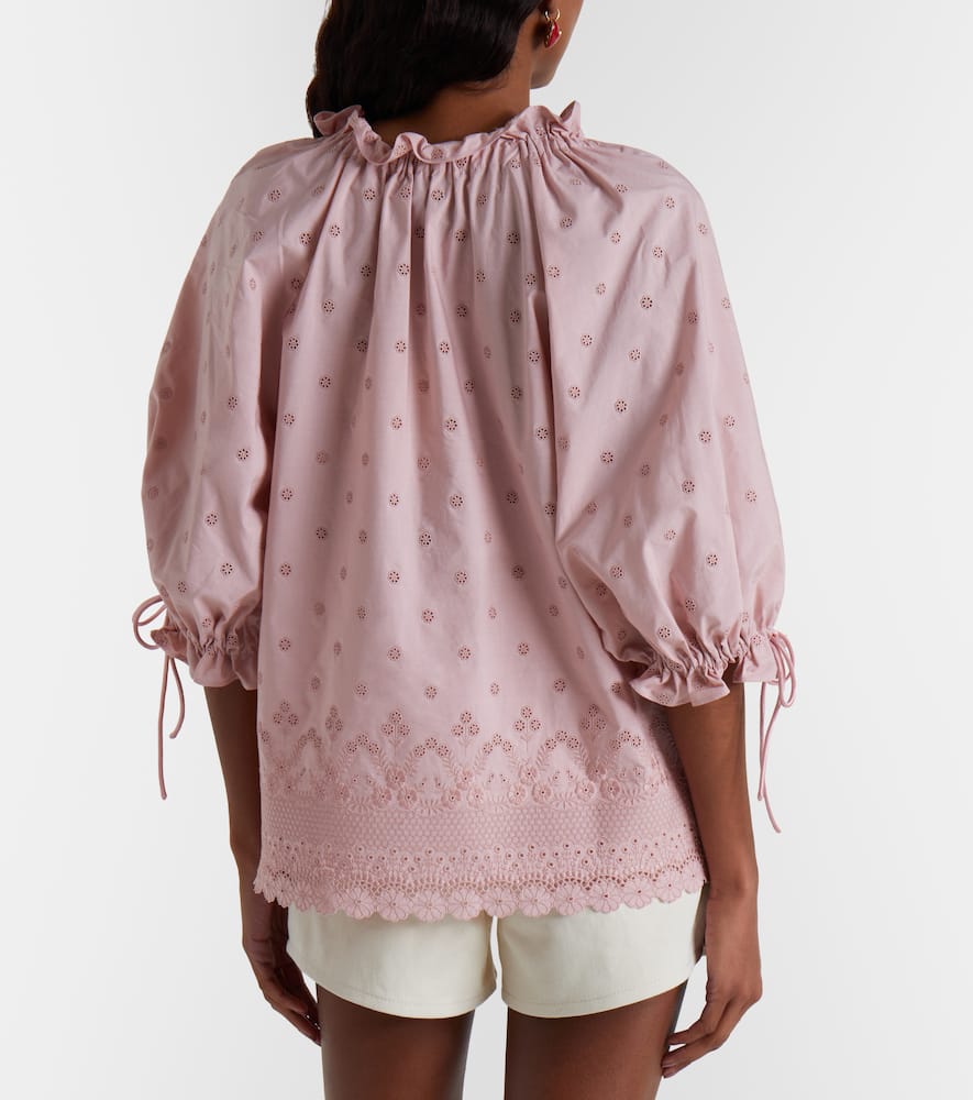 Broderie anglaise cotton blouse
