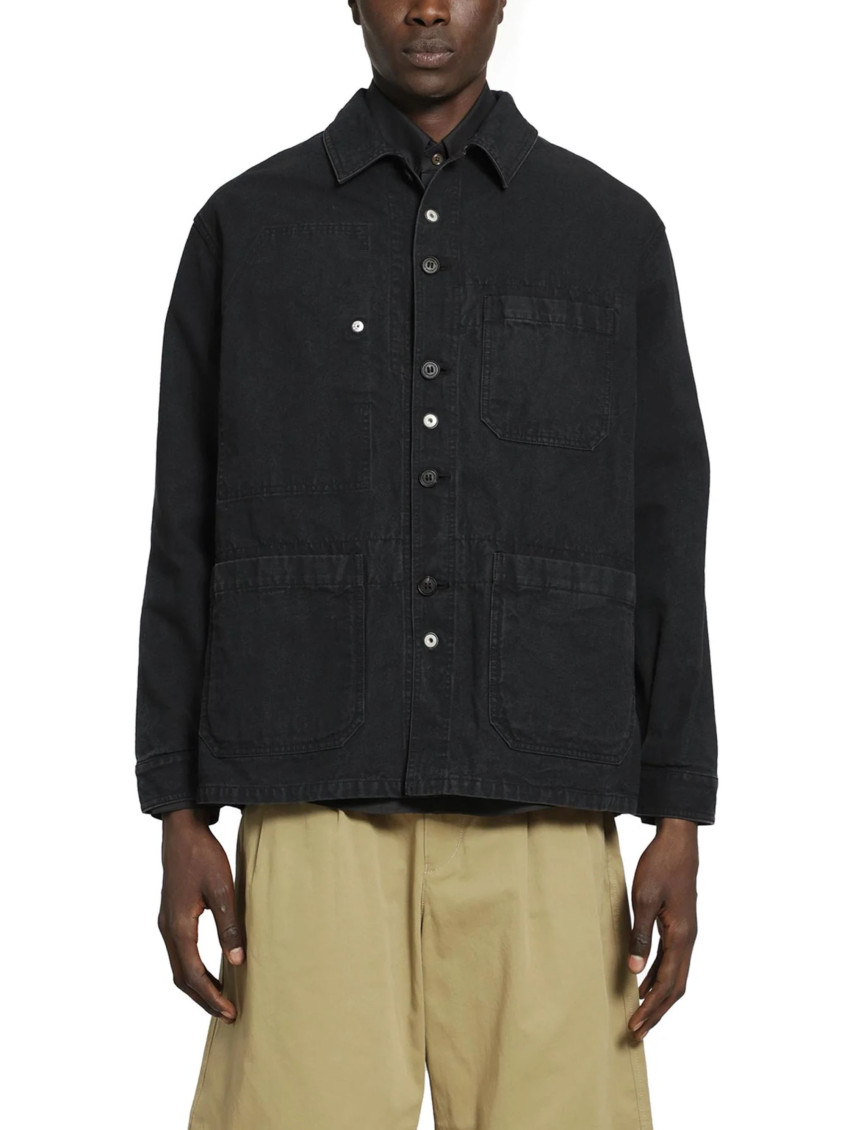Black Relaxed Solid Overshirt