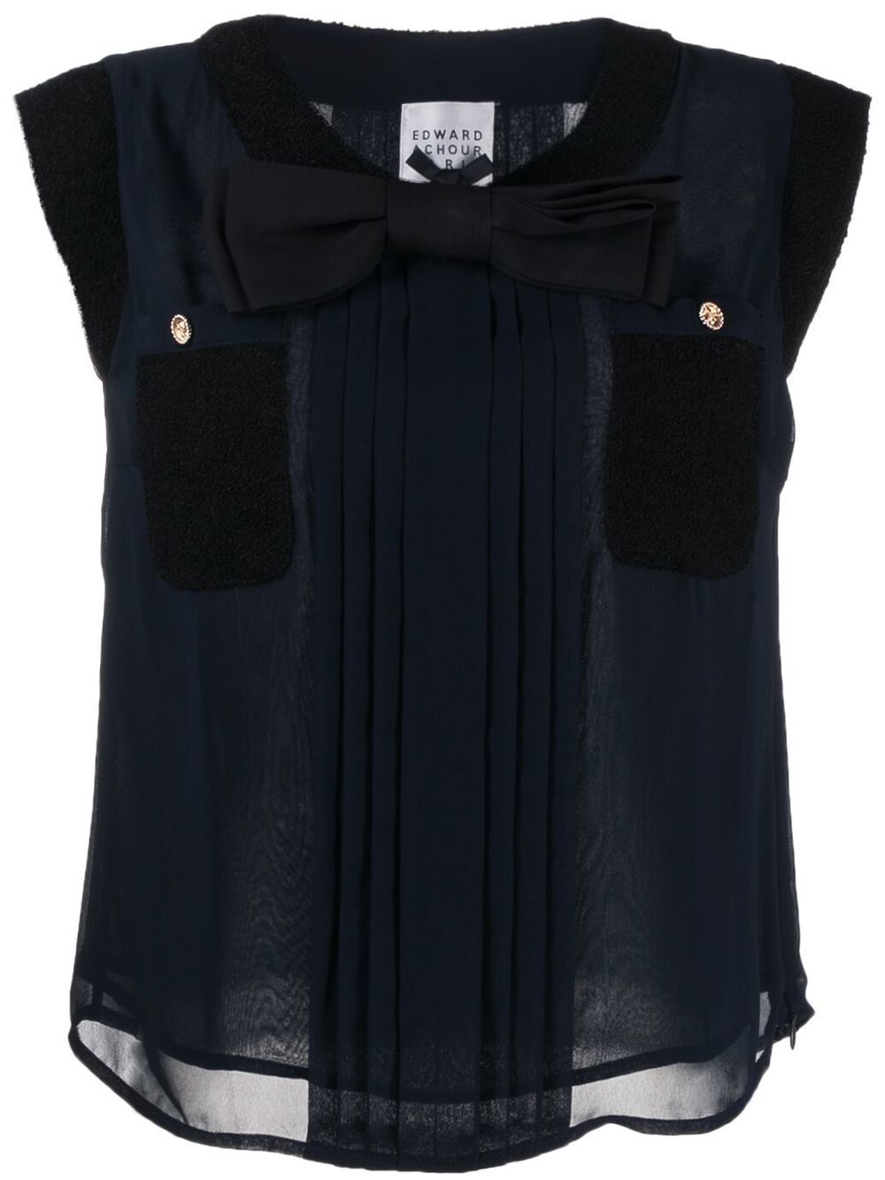 Bow-detail top - Blue